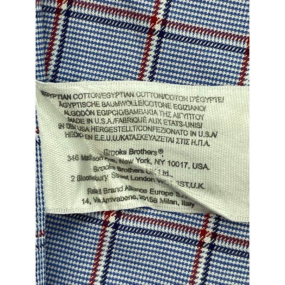 Brooks Brothers Shirt Men 17.5 -38 Plaid 100% Cotton Slim Fit Button Up Made USA - Picture 5 of 8